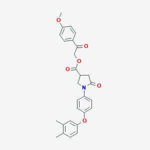 2-(4-Methoxyphenyl)-2-oxoethyl 1-[4-(3,4-dimethylphenoxy)phenyl]-5-oxo-3-pyrrolidinecarboxylate