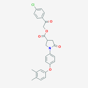 molecular formula C27H24ClNO5 B337871 2-(4-Chlorophenyl)-2-oxoethyl 1-[4-(3,4-dimethylphenoxy)phenyl]-5-oxo-3-pyrrolidinecarboxylate 