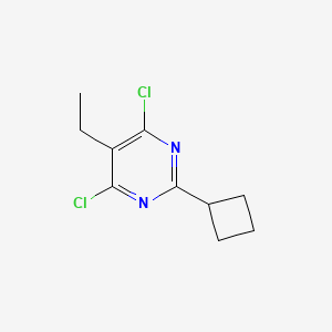 molecular formula C10H12Cl2N2 B3378730 4,6-Dichloro-2-cyclobutyl-5-ethylpyrimidine CAS No. 1466028-83-0