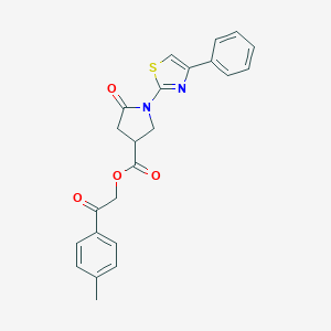 molecular formula C23H20N2O4S B337875 2-(4-Methylphenyl)-2-oxoethyl 5-oxo-1-(4-phenyl-1,3-thiazol-2-yl)-3-pyrrolidinecarboxylate 