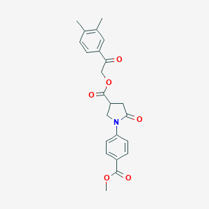 molecular formula C23H23NO6 B337876 2-(3,4-Dimethylphenyl)-2-oxoethyl 1-[4-(methoxycarbonyl)phenyl]-5-oxo-3-pyrrolidinecarboxylate 