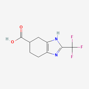molecular formula C9H9F3N2O2 B3378769 2-(Trifluoromethyl)-4,5,6,7-tetrahydro-1H-1,3-benzodiazole-5-carboxylic A+ CAS No. 1472029-11-0