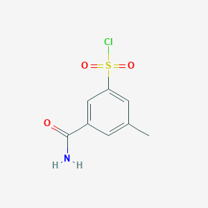 molecular formula C8H8ClNO3S B3378777 3-Carbamoyl-5-methylbenzene-1-sulfonyl chloride CAS No. 1478003-33-6