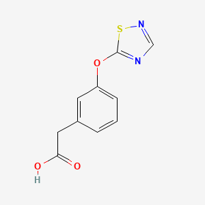 molecular formula C10H8N2O3S B3378779 2-[3-(1,2,4-Thiadiazol-5-yloxy)phenyl]acetic acid CAS No. 1478992-30-1