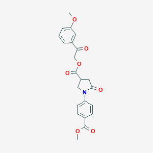 molecular formula C22H21NO7 B337879 2-(3-Methoxyphenyl)-2-oxoethyl 1-[4-(methoxycarbonyl)phenyl]-5-oxo-3-pyrrolidinecarboxylate 