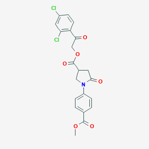 molecular formula C21H17Cl2NO6 B337880 2-(2,4-Dichlorophenyl)-2-oxoethyl 1-[4-(methoxycarbonyl)phenyl]-5-oxo-3-pyrrolidinecarboxylate 