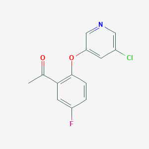 molecular formula C13H9ClFNO2 B3378809 1-(2-((5-Chloropyridin-3-yl)oxy)-5-fluorophenyl)ethan-1-one CAS No. 1482998-95-7