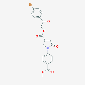 molecular formula C21H18BrNO6 B337885 2-(4-Bromophenyl)-2-oxoethyl 1-[4-(methoxycarbonyl)phenyl]-5-oxo-3-pyrrolidinecarboxylate 