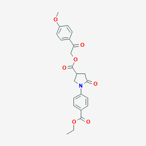 2-(4-Methoxyphenyl)-2-oxoethyl 1-[4-(ethoxycarbonyl)phenyl]-5-oxo-3-pyrrolidinecarboxylate