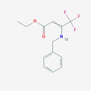 molecular formula C13H14F3NO2 B3379042 3-Benzylamino-4,4,4-trifluoro-but-2-enoic acid ethyl ester CAS No. 150892-04-9