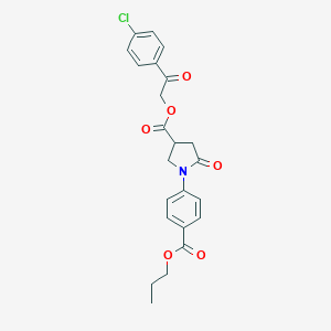 2-(4-Chlorophenyl)-2-oxoethyl 5-oxo-1-[4-(propoxycarbonyl)phenyl]-3-pyrrolidinecarboxylate