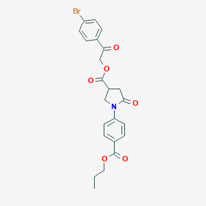 molecular formula C23H22BrNO6 B337908 2-(4-Bromophenyl)-2-oxoethyl 5-oxo-1-[4-(propoxycarbonyl)phenyl]-3-pyrrolidinecarboxylate 