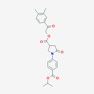 molecular formula C25H27NO6 B337910 2-(3,4-Dimethylphenyl)-2-oxoethyl 1-[4-(isopropoxycarbonyl)phenyl]-5-oxo-3-pyrrolidinecarboxylate 