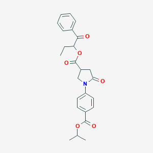 molecular formula C25H27NO6 B337911 1-Benzoylpropyl 1-[4-(isopropoxycarbonyl)phenyl]-5-oxo-3-pyrrolidinecarboxylate 