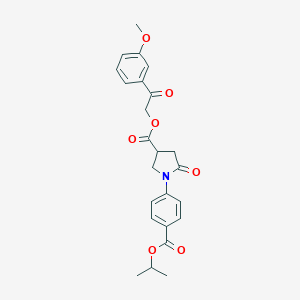 molecular formula C24H25NO7 B337913 2-(3-Methoxyphenyl)-2-oxoethyl 1-[4-(isopropoxycarbonyl)phenyl]-5-oxo-3-pyrrolidinecarboxylate 