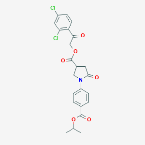 molecular formula C23H21Cl2NO6 B337914 2-(2,4-Dichlorophenyl)-2-oxoethyl 1-[4-(isopropoxycarbonyl)phenyl]-5-oxo-3-pyrrolidinecarboxylate 