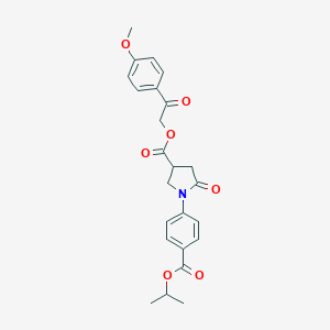 molecular formula C24H25NO7 B337917 2-(4-Methoxyphenyl)-2-oxoethyl 1-[4-(isopropoxycarbonyl)phenyl]-5-oxo-3-pyrrolidinecarboxylate 
