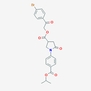 molecular formula C23H22BrNO6 B337920 2-(4-Bromophenyl)-2-oxoethyl 1-[4-(isopropoxycarbonyl)phenyl]-5-oxo-3-pyrrolidinecarboxylate 