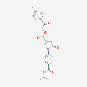 molecular formula C24H25NO6 B337921 2-(4-Methylphenyl)-2-oxoethyl 1-[4-(isopropoxycarbonyl)phenyl]-5-oxo-3-pyrrolidinecarboxylate 