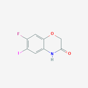 molecular formula C8H5FINO2 B3379218 7-fluoro-6-iodo-3,4-dihydro-2H-1,4-benzoxazin-3-one CAS No. 153122-66-8