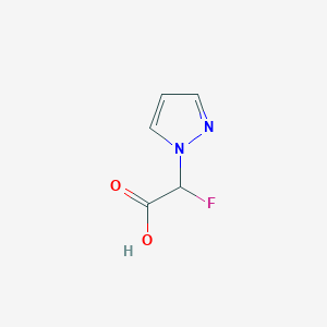 molecular formula C5H5FN2O2 B3379233 2-fluoro-2-(1H-pyrazol-1-yl)acetic acid CAS No. 1536670-72-0