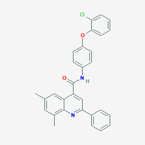 molecular formula C30H23ClN2O2 B337925 N-[4-(2-chlorophenoxy)phenyl]-6,8-dimethyl-2-phenyl-4-quinolinecarboxamide 