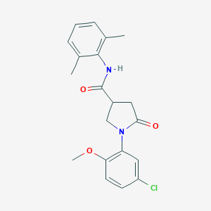 molecular formula C20H21ClN2O3 B337933 1-(5-chloro-2-methoxyphenyl)-N-(2,6-dimethylphenyl)-5-oxopyrrolidine-3-carboxamide 