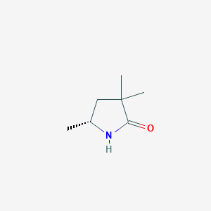molecular formula C7H13NO B3379350 2-Pyrrolidinone, 3,3,5-trimethyl-, (5R)- CAS No. 155956-25-5