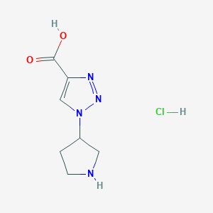 molecular formula C7H11ClN4O2 B3379359 1-(pyrrolidin-3-yl)-1H-1,2,3-triazole-4-carboxylic acid hydrochloride CAS No. 156113-65-4