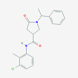 molecular formula C20H21ClN2O2 B337940 N-(3-chloro-2-methylphenyl)-5-oxo-1-(1-phenylethyl)-3-pyrrolidinecarboxamide 