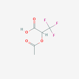 molecular formula C5H5F3O4 B3379401 2-(Acetyloxy)-3,3,3-trifluoropropanoic acid CAS No. 156816-81-8