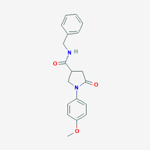 molecular formula C19H20N2O3 B337947 N-benzyl-1-(4-methoxyphenyl)-5-oxo-3-pyrrolidinecarboxamide 