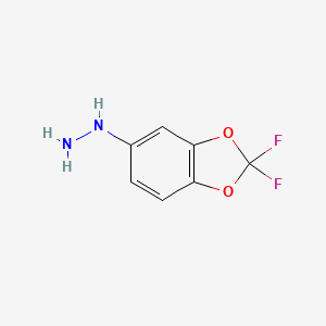 molecular formula C7H6F2N2O2 B3379498 (2,2-二氟苯并[d][1,3]二氧杂环-5-基)肼 CAS No. 161886-20-0