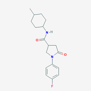 molecular formula C18H23FN2O2 B337950 1-(4-fluorophenyl)-N-(4-methylcyclohexyl)-5-oxopyrrolidine-3-carboxamide 