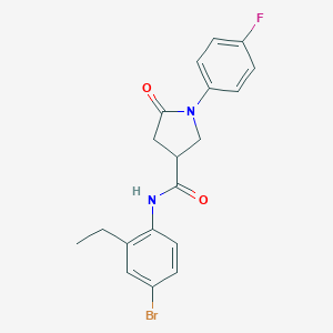 molecular formula C19H18BrFN2O2 B337952 N-(4-bromo-2-ethylphenyl)-1-(4-fluorophenyl)-5-oxopyrrolidine-3-carboxamide 