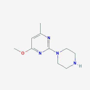 molecular formula C10H16N4O B3379529 4-Methoxy-6-methyl-2-(piperazin-1-yl)pyrimidine CAS No. 163613-85-2