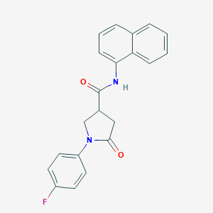 molecular formula C21H17FN2O2 B337954 1-(4-fluorophenyl)-N-(1-naphthyl)-5-oxo-3-pyrrolidinecarboxamide 