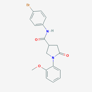 molecular formula C18H17BrN2O3 B337955 N-(4-bromophenyl)-1-(2-methoxyphenyl)-5-oxopyrrolidine-3-carboxamide 