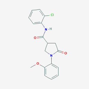 molecular formula C18H17ClN2O3 B337957 N-(2-chlorophenyl)-1-(2-methoxyphenyl)-5-oxo-3-pyrrolidinecarboxamide 