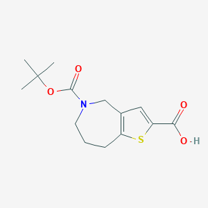 molecular formula C14H19NO4S B3379576 5-[(tert-butoxy)carbonyl]-4H,5H,6H,7H,8H-thieno[3,2-c]azepine-2-carboxylic acid CAS No. 165947-53-5