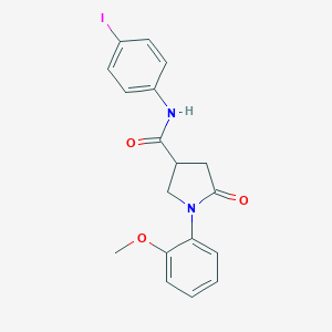 molecular formula C18H17IN2O3 B337958 N-(4-iodophenyl)-1-(2-methoxyphenyl)-5-oxopyrrolidine-3-carboxamide 