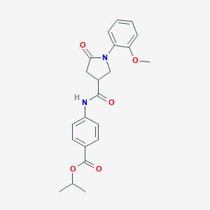 molecular formula C22H24N2O5 B337959 Isopropyl 4-({[1-(2-methoxyphenyl)-5-oxo-3-pyrrolidinyl]carbonyl}amino)benzoate 