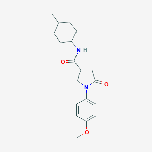 molecular formula C19H26N2O3 B337960 1-(4-methoxyphenyl)-N-(4-methylcyclohexyl)-5-oxo-3-pyrrolidinecarboxamide 