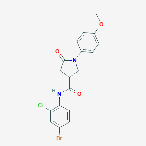 molecular formula C18H16BrClN2O3 B337962 N-(4-bromo-2-chlorophenyl)-1-(4-methoxyphenyl)-5-oxopyrrolidine-3-carboxamide 