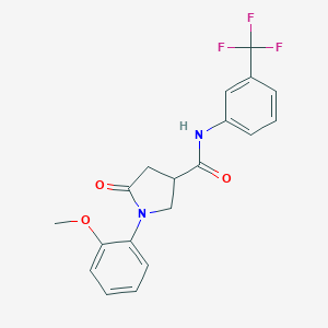 molecular formula C19H17F3N2O3 B337965 1-(2-methoxyphenyl)-5-oxo-N-[3-(trifluoromethyl)phenyl]pyrrolidine-3-carboxamide 