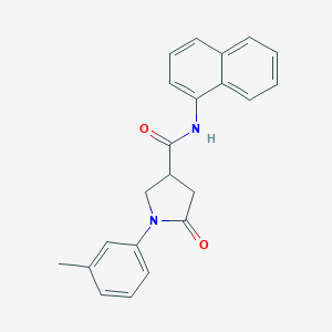molecular formula C22H20N2O2 B337967 1-(3-methylphenyl)-N-(1-naphthyl)-5-oxo-3-pyrrolidinecarboxamide 