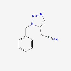 molecular formula C11H10N4 B3379678 2-(1-benzyl-1H-1,2,3-triazol-5-yl)acetonitrile CAS No. 1706461-14-4