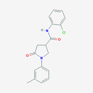 molecular formula C18H17ClN2O2 B337968 N-(2-chlorophenyl)-1-(3-methylphenyl)-5-oxo-3-pyrrolidinecarboxamide 