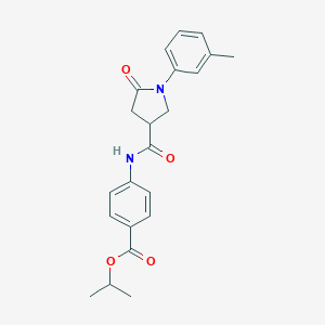 molecular formula C22H24N2O4 B337969 Isopropyl 4-({[1-(3-methylphenyl)-5-oxo-3-pyrrolidinyl]carbonyl}amino)benzoate 