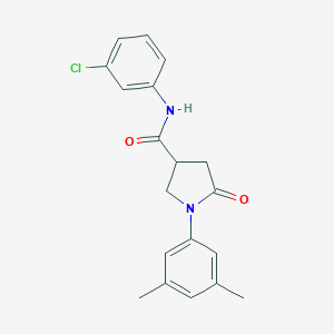 molecular formula C19H19ClN2O2 B337971 N-(3-chlorophenyl)-1-(3,5-dimethylphenyl)-5-oxopyrrolidine-3-carboxamide 